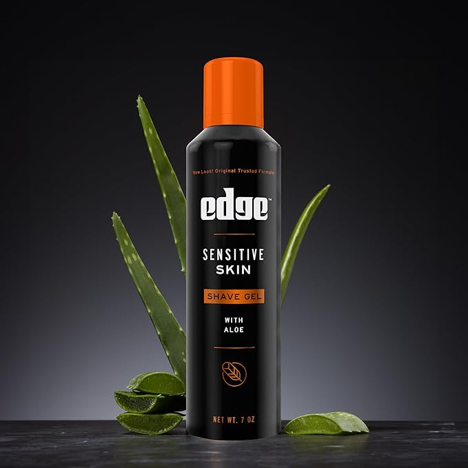 Edge Shaving Gel for Men, Sensitive Skin with Aloe, (6 Pack) - Shave Gel For Men That Moisturizes, Protects and Soothes To Help Reduce Skin Irritation