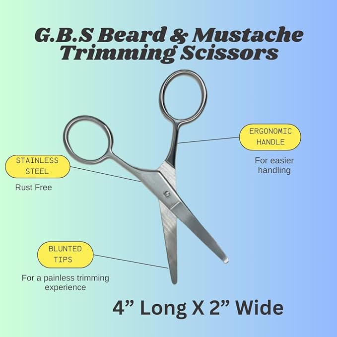 Beard Filler Pencil for Men Waterproof Beard Pen and Beard Brush Long Lasting Natural Look, Mustache Repair Shape, Define and Style Facial Hair Trimming Scissors, Wooden Beard Comb (Brown Pack of 3)