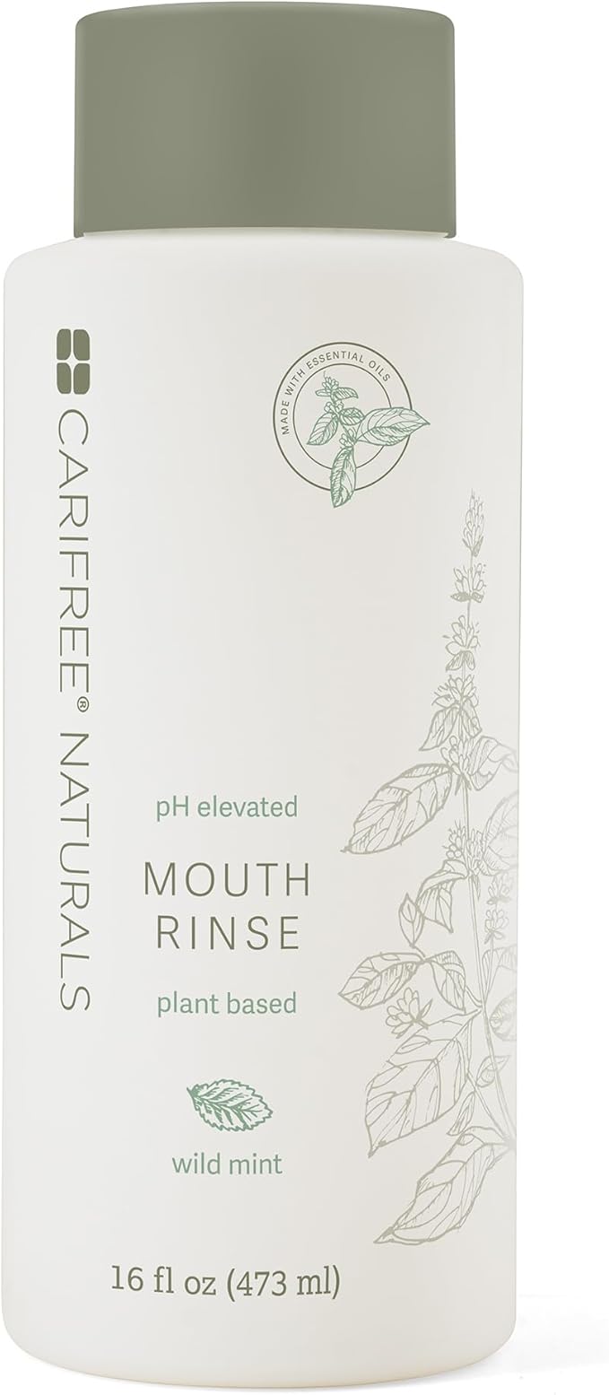 CariFree Naturals Mouth Rinse, Alcohol-Free & Fluoride-Free Mouthwash, with Magnolia Bark & Essential Oils, Wild Mint Flavor, 16 fl oz