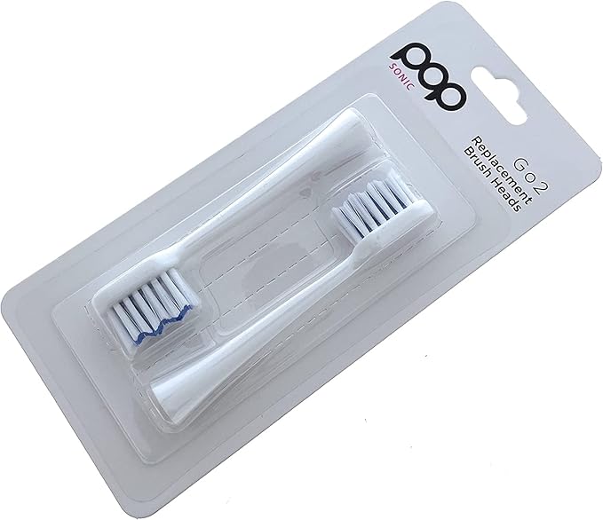 6-Pack Pop Sonic Replacement Toothbrush Heads - Compatiable w/Go Plus - Toothbrush Head w/Super Soft Dupont Tynex Nylon Bristles