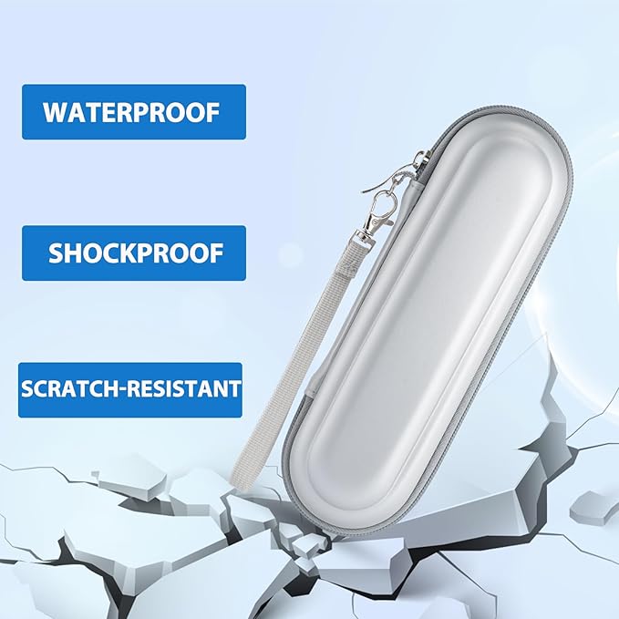 Toothbrush Travel Case for Oral B/Oral-B Pro 1000 1500 5000 7000 & Philips Sonicare 4100 1100 5300 5100 6100/iO Electric Toothbrush, Hard Protective Storage Bag (Silver-2)