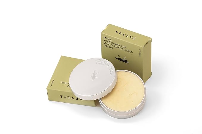 TATARA Shaving Soap for Men- ‘Honour’ Mens Shaving Soap Jar Creates Rich Lather for Smooth Shave- Handcrafted Vegan Shave Soap for Men with Floral & Woody Scent- Luxury Shaving Lather Soap- 100ml