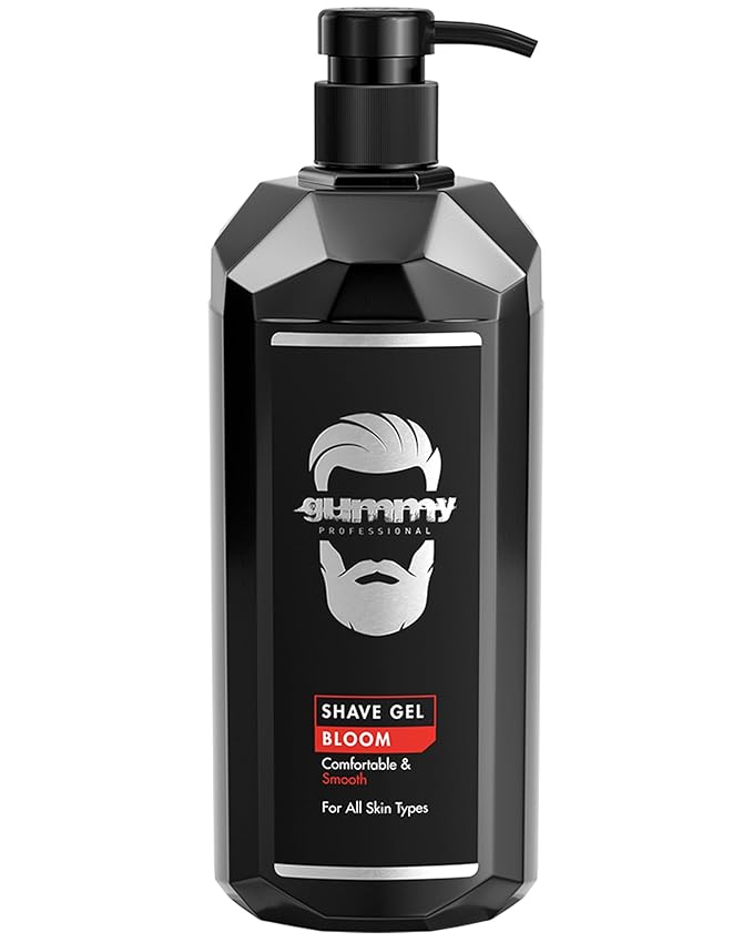 Gummy Professional Bloom Shave Gel with Pump – Clear Unscented Formula for Precision Razor Glide and Smooth Shaves – Transparent Fragrance Free Grooming for All Skin Types – 33.81 fl oz / 1000 ml