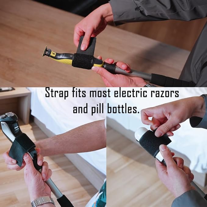 EASACE Electric Shaver Extension Handle with Adjustable Length, Bottle Extension Holder for Easy Reach,Extender Handle for Hair Brush, Multiple Functions Razor Shaver for Full Body