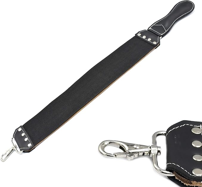 Handmade Premium Leather Razor Strop Brown and Black 3" x 20" Barber Straight Razor and Knife Twin Sharpening Strop/Strap