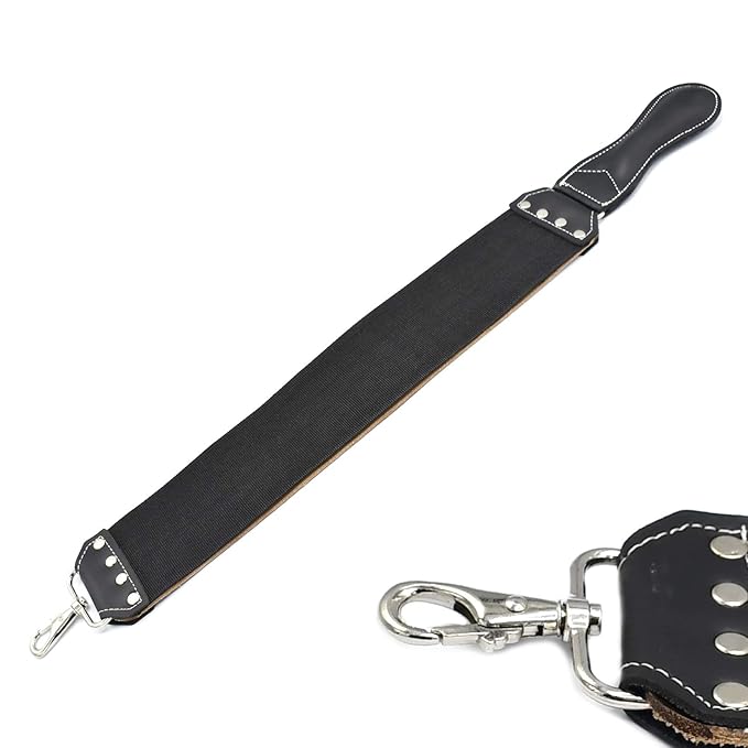 Leather Strop 3" X 20" Barber's Razor Strop Cow Hide, Dual Straps with Swivel Clip. Makes a Great Addition for Any Straight Razor Shaving
