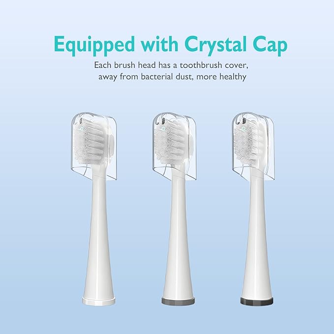 Replacement Brush Heads for Waterpik Sonic Fusion 2.0 - Flossing Toothbrush Head for Water pik with Color-Coded Rings & Hygienic Caps - 3 Pack White Soft Bristles - Compact Size