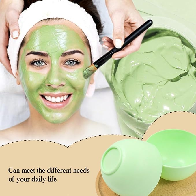 10 Pack Silicone Face Mask Mixing Bowls - Microwave & Freezer Safe, Non-Stick Esthetician Bowls for DIY Skincare, Clay Masks, Hair Color, 3.3-inch Esthetician Supplies(Green)
