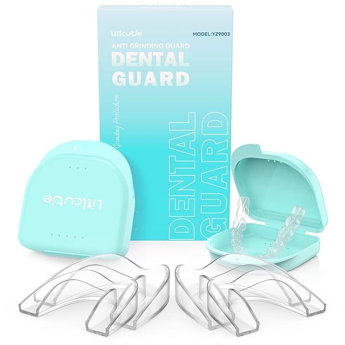 Anti Grinding Guard,Mouth Guards for Sleeping,Night Guards for Teeth Grinding for Adults,4 Pcs 2 Size Reusable Mouth Guard, Clear
