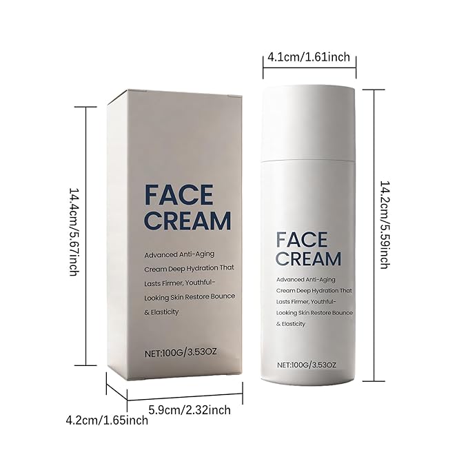 Face Moisturizer for Women & Men, Deeply Hydrates & Restores Skin Elasticity, Gentle Formula, Non-Comedogenic