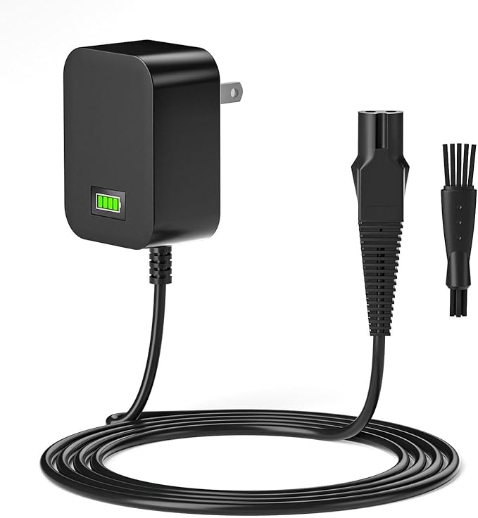 12V Charger Replacement for Braun Shaver Series 3/5/7/9/1, Auto Power Off & Charging Display 12V 400mA Power Cord Compatible with Braun Shaver Series Razor 3040s 310s 340S, 5018s, 740S and More Models