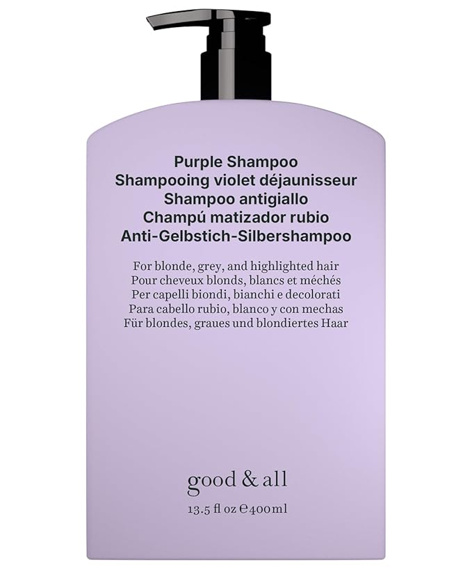 GOOD&ALL Purple Shampoo - Reduce Yellow Tones for Blonde, Silver, Highlighted Hair - Sulfate, Paraben, Fragrance-Free & Vegan - 13.5 fl oz