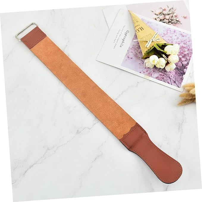 SAFIGLE Beard Apron for Men Razor Strop Knife Sharpening Tool Hair Removal Straight Razor Strop Professional Barber Accessory