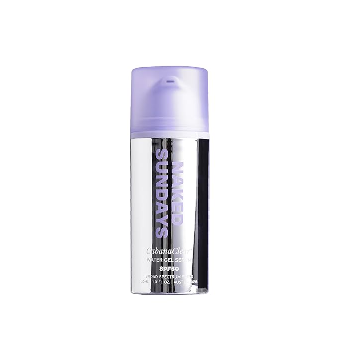 Naked Sundays SPF 50 Clear Facial Sunscreen Serum – CabanaClear™ Invisible Water Gel SPF for Sensitive Skin, Lightweight, Fragrance-Free Daily Face Sunscreen, 30ml