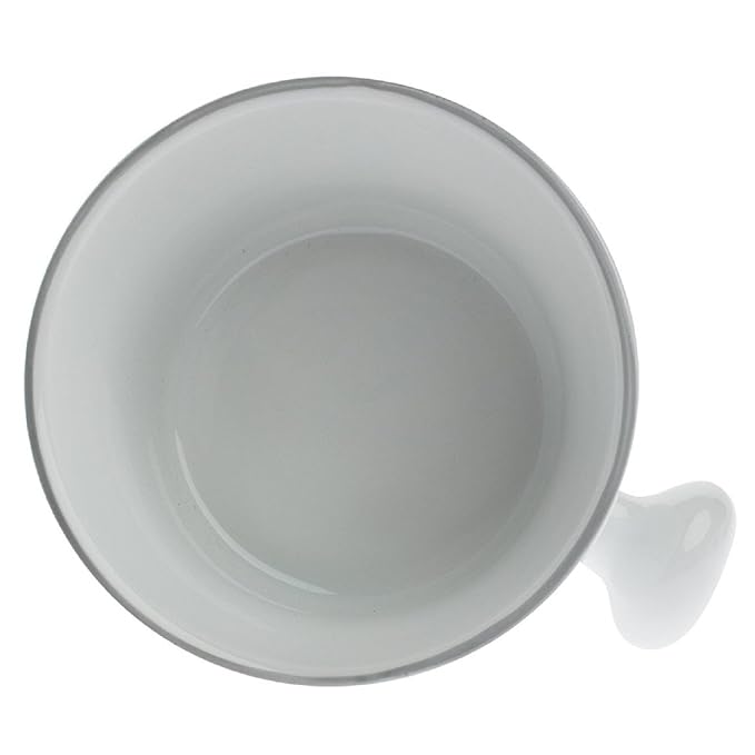 Fendrihan Porcelain Apothecary Shaving Mug, Hand-Painted Rim (Grey)