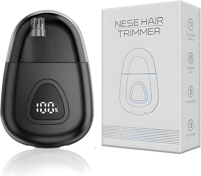 Nose Hair Trimmer for Mens and Women - Professional Painless Eyebrow & Ear Hair Trimmer for Men Women - Battery Operated Trimmer with IPX7 Waterproof - Dual Edge Blades for Easy Cleansing