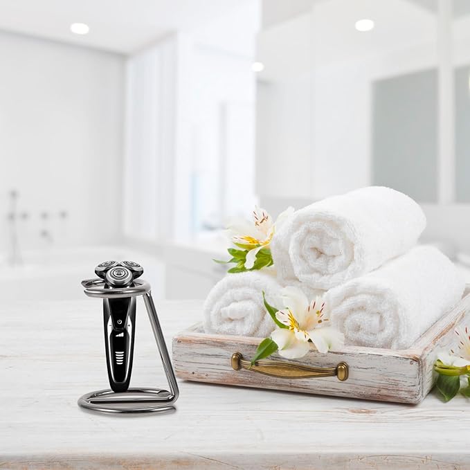 PRETYZOOM Men’s Razor Organizer Shaving Brush Stand Ferroalloy Bathroom Razor Holder for Home and Travel