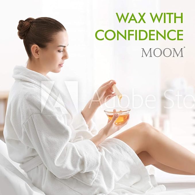 MOOM Sugar Pro - Organic Sugar Wax Hair Removal, Personal & Professional for Men & Women, Body, Armpit, Face, Bikini Leg 100% Natural & Washable Sugaring Wax 12 oz (Strips/Sticks NOT Included)