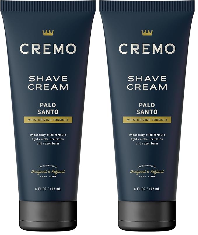 Cremo Palo Santo Shave Cream,Astonishingly Superior Ultra-Slick Shaving Cream for Men,Fights Nicks,Cuts and Razor Burn,6 Fl Oz,(Pack of 2)