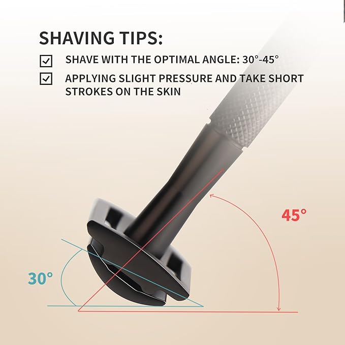 Gearhub Double Edge Safety Razor Stainless Steel Metal Reusable Wet Shaving Razor with 10 Swedish Platinum Blades for Men Women Barber Bikini Armpit Hair, Matte Black GRB3G