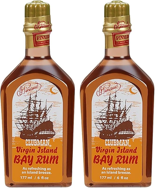 Clubman Pinaud Virgin Island Bay Rum Shave Cologne, After Shave Fragrance, 6 fl oz (Pack of 2)