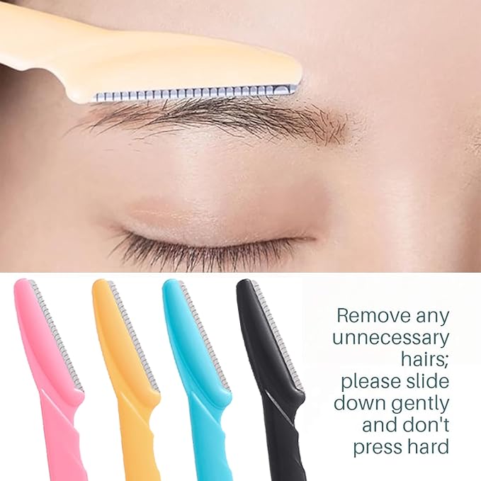18Pcs Pink Eyebrow Razor Multipurpose Exfoliating Dermaplaning Tool Trimming and Shaving Grooming Face Razor and Eyebrow Shaper for Women