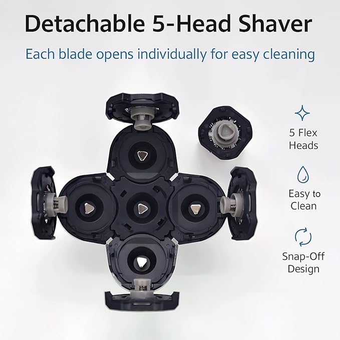 1 Pack Replacement Blades Compatible with Freedom Head Shaver, 5-Head Rotary Blade Refills for Bald Men Grooming, Electric Razor Heads for Head and Face Shaving with 1 Cleaning Brush