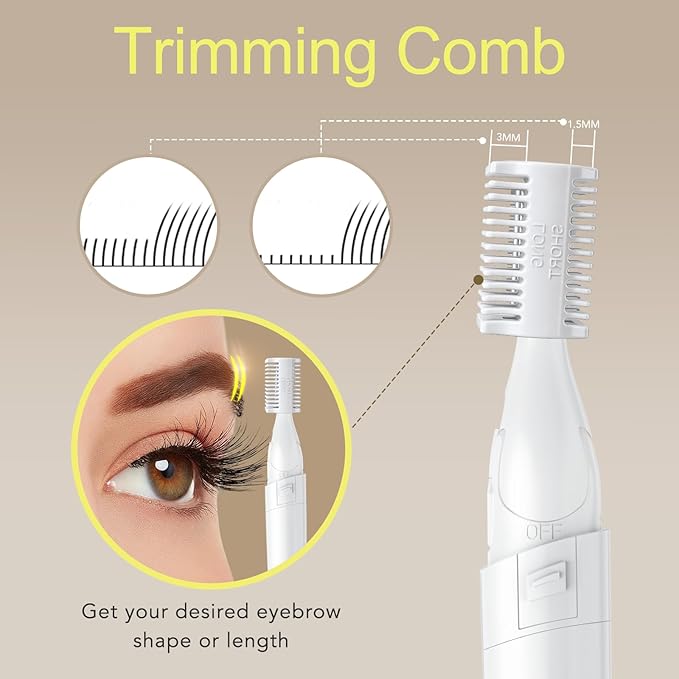 GAERUO Eyebrow Trimmer,Electric Eyebrow Razor for Women,Painless Facial Hair Remover for Face Lips Armpit Leg Body,Battery-Operate