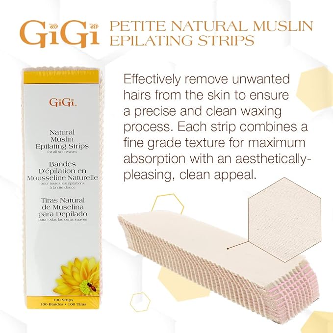 GiGi Natural Muslin Epilating Strips Large (3" x 9") 100 Strips