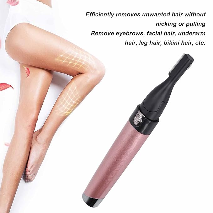 Yinhing Electric Eyebrow Trimmer,Portable Hair Remover Trimmer Painless Shaver Kit for Women Men Lips Armpit Leg Body,Battery Operated ()