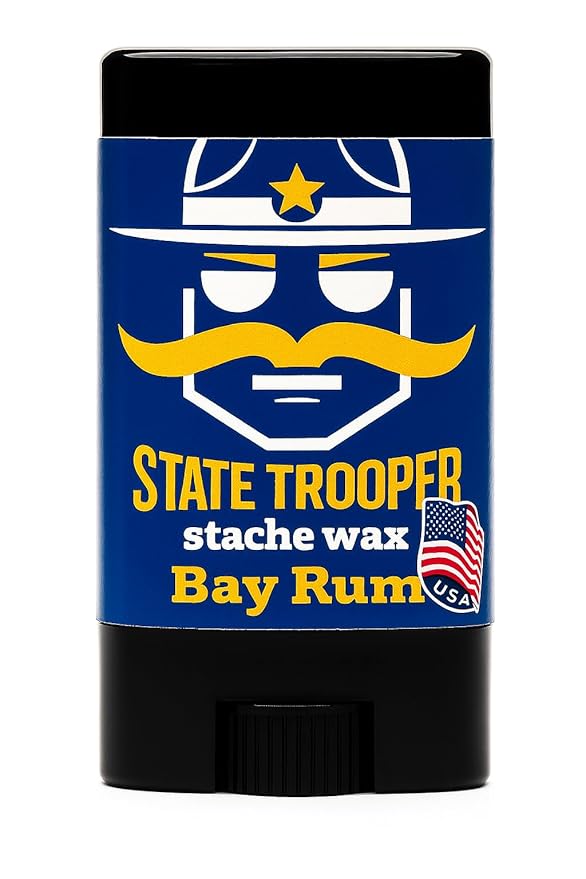 Mustache Wax - Medium Hold - Bay Rum Scent - 0.5 oz Twist-Up Oval Tube