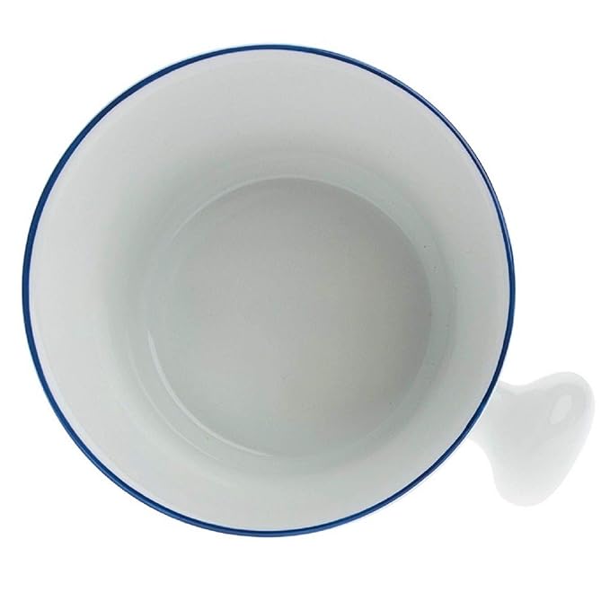 Fendrihan Porcelain Apothecary Shaving Mug, Hand-Painted Rim (Dark Blue)