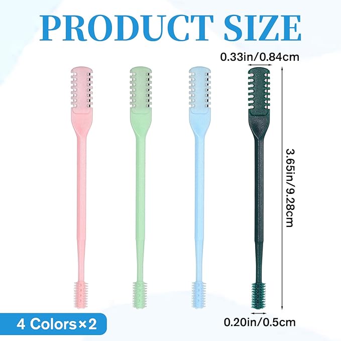8 Pcs Nasal Hair Cutter 360° Rotating Nose Hairs Remover Tool Double Sided Nose Hair Trimmer Portable 2-in-1 Nasal Cutter Sticks Noses Knife with Soft Cleaning Brush for Home Travel Essentials