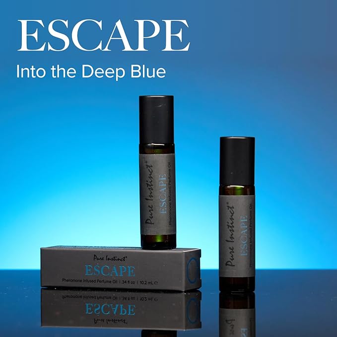 Pure Instinct ESCAPE The Original Pheromone Infused Essential Oil Perfume Cologne - Men's Collection - TSA Ready (Roll On Bottle 0.34 Fl. Oz./10.2mL)