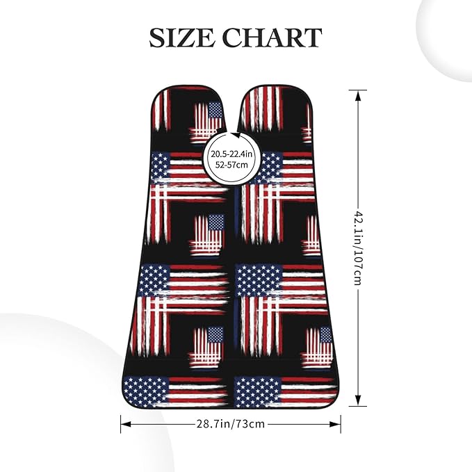 Beard Grooming Cape, Waterproof Hair Catcher for Shaving Trimming, Non-Stick Bib Apron Gifts for Dad Men, USA Flag Grunge Old American Flag Shave Bib