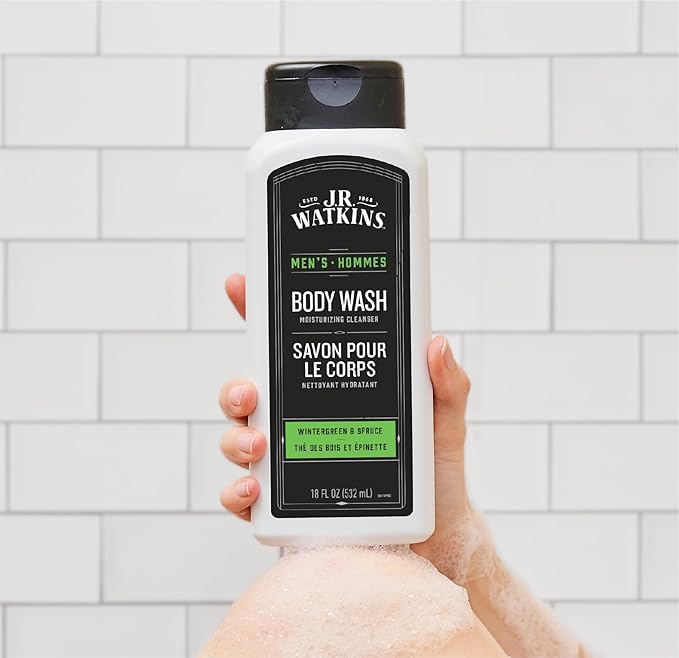 J.R. Watkins Body Wash Men's Wintergreen and Spruce, 18 fl oz, 2 Pack