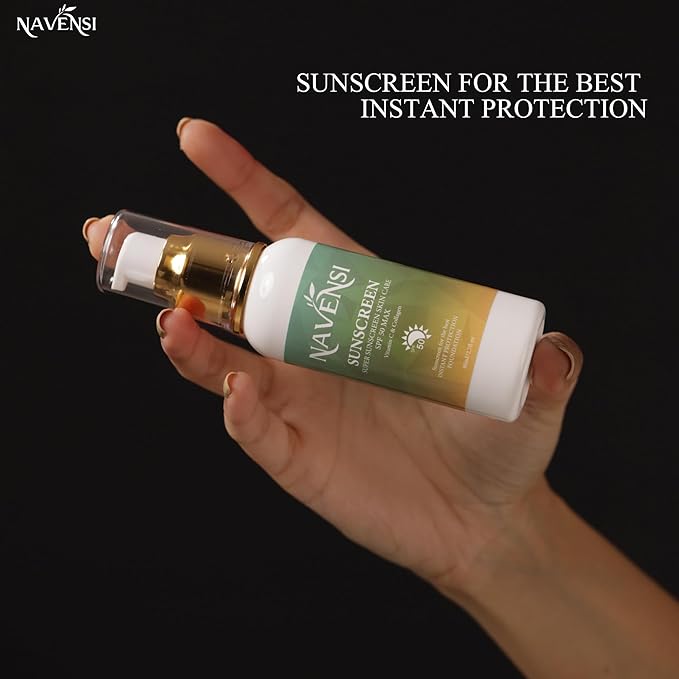 Sunscreen For Face SPF 50 | 80ml Lightweight Face Sunscreen Travel Size Vitamin C & Collagen Glow Sunblock, Hydrating, Non Greasy Anti Aging Protection for Bright, Youthful, Protected Skin