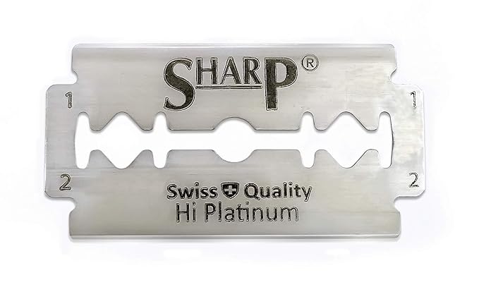 100 Sharp Hi Platinum Double Edge Razor Blades For Safety Razor - Men´s Safety Razor Blades For Shaving For Men For A Smooth And Clean Shave (1 Year Supply)