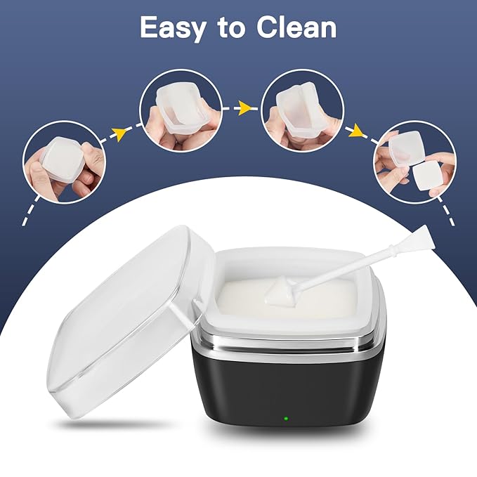 Nose Wax Kit Men, 100g Nose Hair Wax Kit with 40 Applicators (30-40 Uses)，Nose and Ear Hair Removal, 7-Min Charging and Fast Heating, 2 Silicone Liner, Smart Constant Temperature, Multi-Accessories