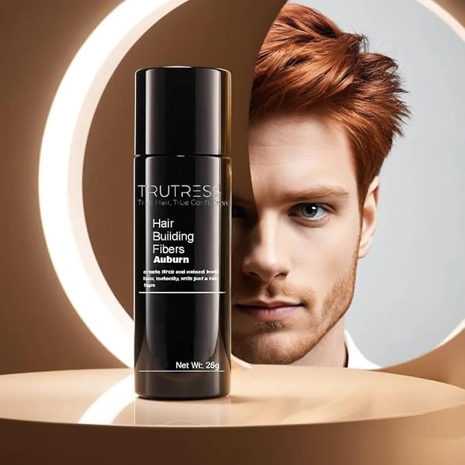 Hair Building Fibers, 28g - for Thinning Hair Instantly Thicker, Complete Looking Hair 6 Shades for Men Women (Auburn)