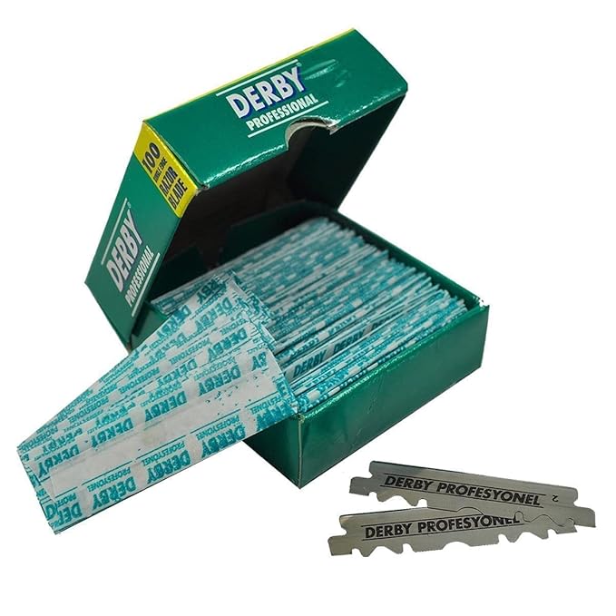 The Shave Factory Straight Edge Razor Kit - with Single Stainless Steel razors (Black + Derby Professional)
