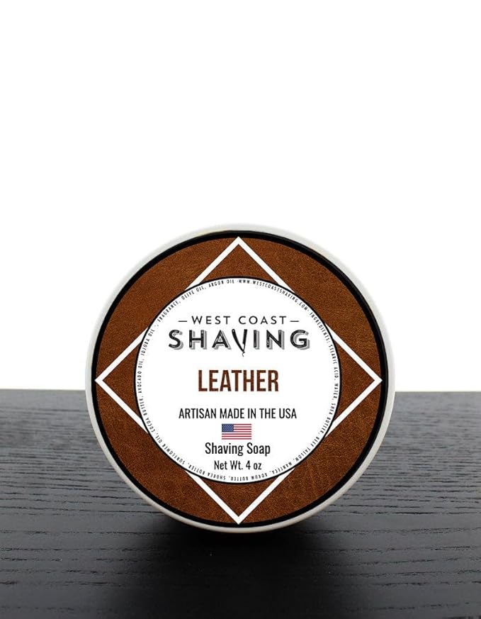 West Coast Shaving Shaving Soap, Leather, 4 oz