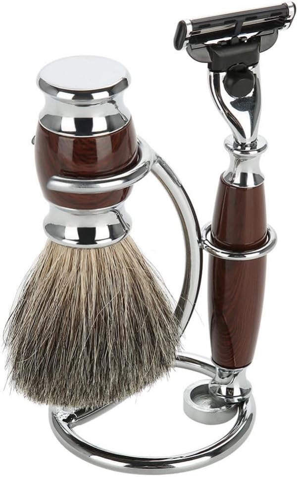Shaving Razor and Brush Stand, Shave Brush Holder for Safety Razor Storage Holder (Black)