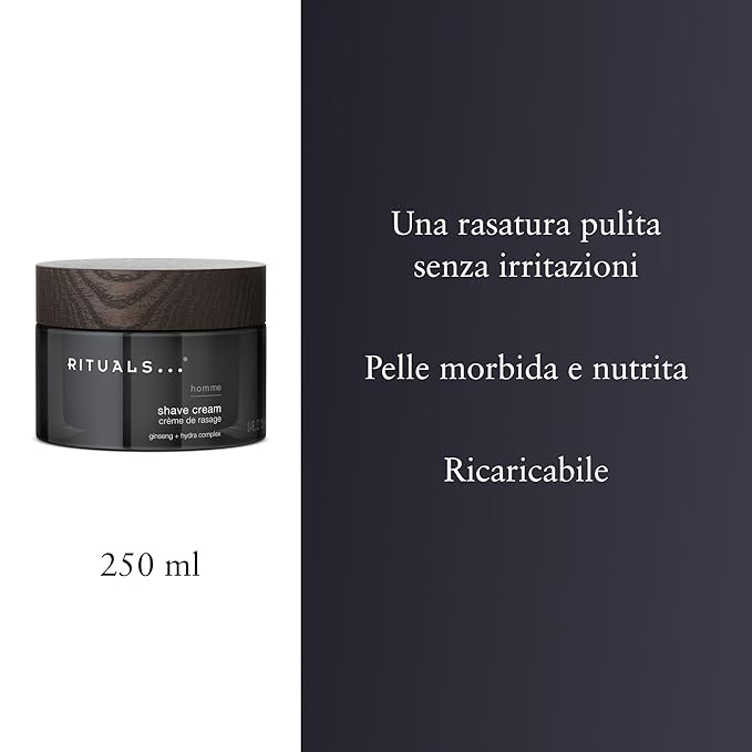 Rituals Homme Shave Cream Ginseng + Hydra Complex -250ml/8.5oz