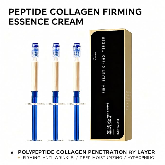 Luxevéria Polypeptide Collagen Elastic Essence Cream, Daily Moisturizer with Collagen, Lightweight Hydrating Cream for Skin, Face Moisturizer for Day and Night Use, For Women & Men (1 pack)