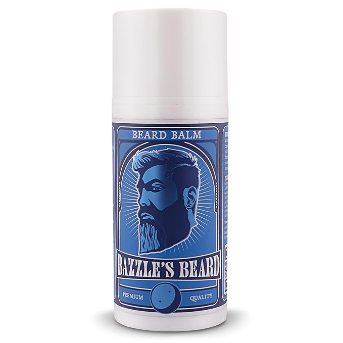 Bazzle's Beard Balm – Gentle Hold & Soft Texture Beard Growth Kit for Men Infused with Shea, Jojoba & Biotin for Healthy Hair Growth & Hydration, Ideal Mustache Care Product for Nourishing Facial Hair