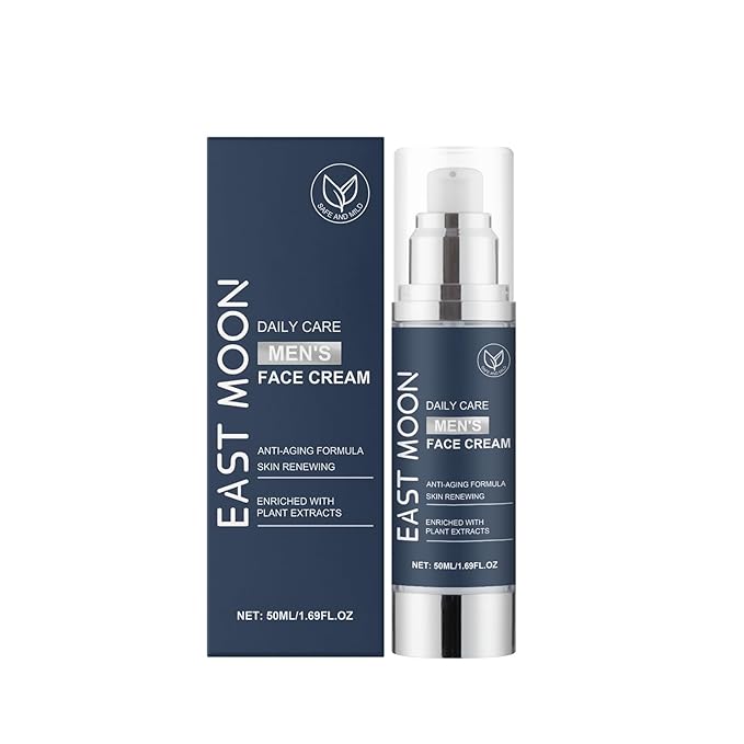 Men's Facial Moisturizer, Nourishing and Hydrating, with Aloe Vera Extract, Hyaluronic Acid - Day and Night - Facial Skincare - 1.76 oz (Grayish Blue)