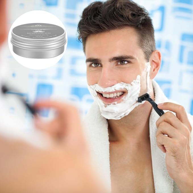 FOMIYES Men Shaving Soap Bar Mint Shave Soap for Beard Peppermint Shaving Cream Alternative Travel Size 2.75 Inch Lightweight