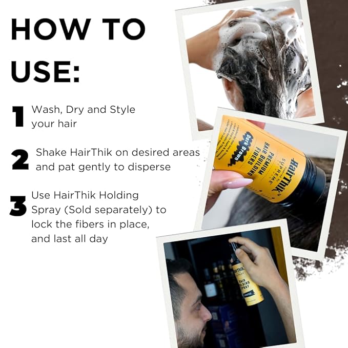 Supreme Trimmer Hair Building Fibers - Instantly Fill in Fine or Thinning Hair for Thicker, Natural, Fuller-Looking Hair for Men & Women – Hair Thinning & Balding Solution | Dark Brown, 55 Grams