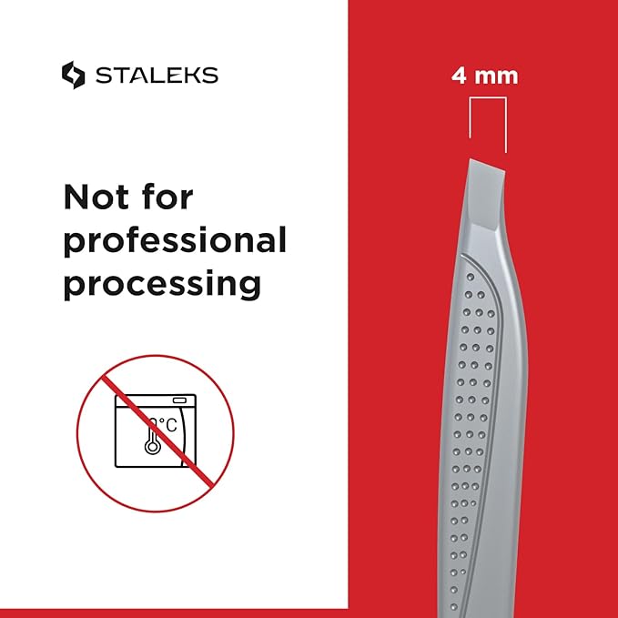 Staleks CLASSIC 15 Eyebrow Tweezers – Wide Beveled Tips – Stainless Steel Tweezers – For Thick Eyebrows Shaping – Home Use